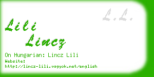 lili lincz business card